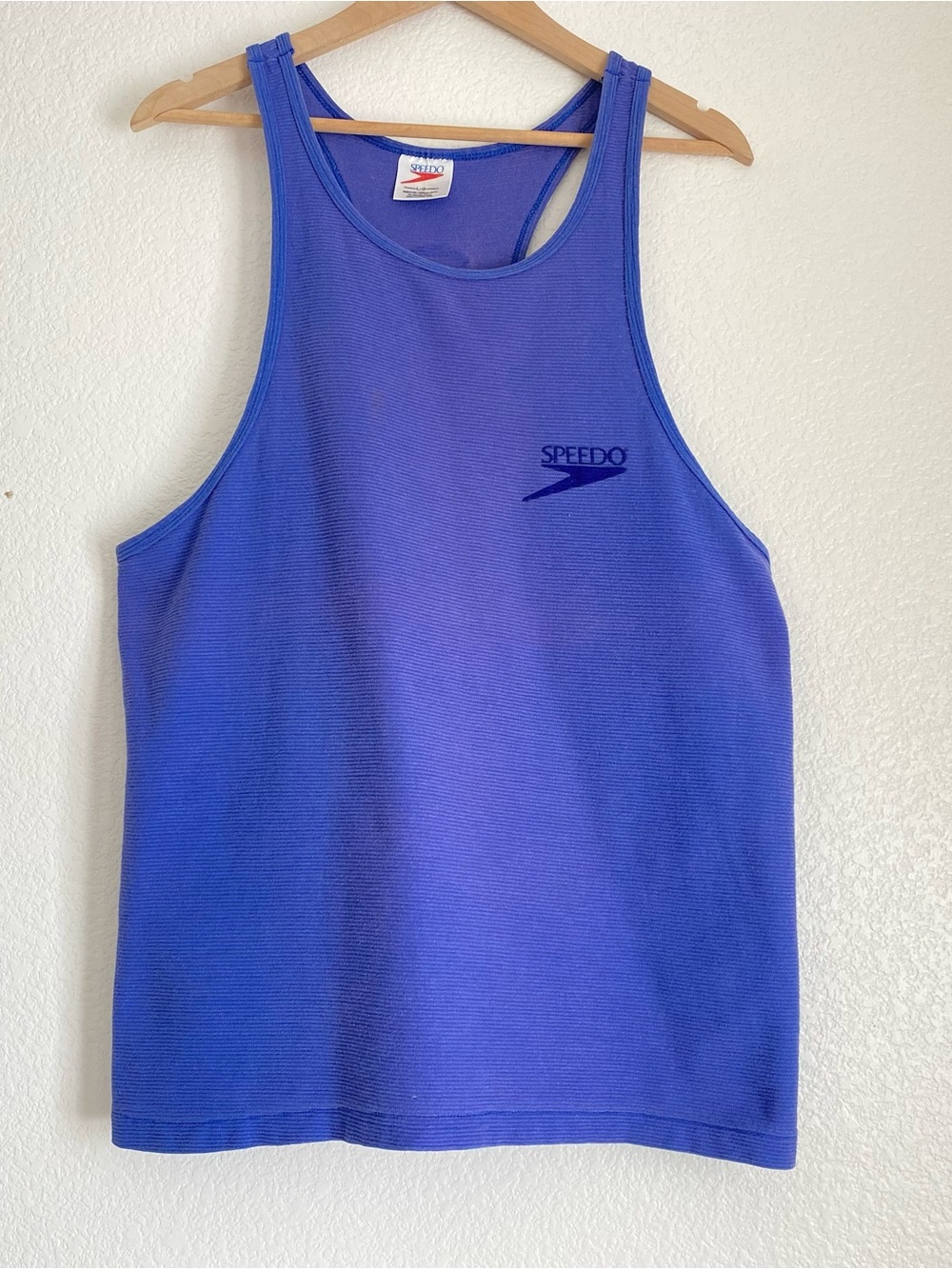 Vintage Speedo racer back textured tank top, L